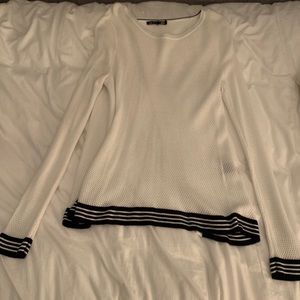 Black and white crocheted long sleeved shirt!